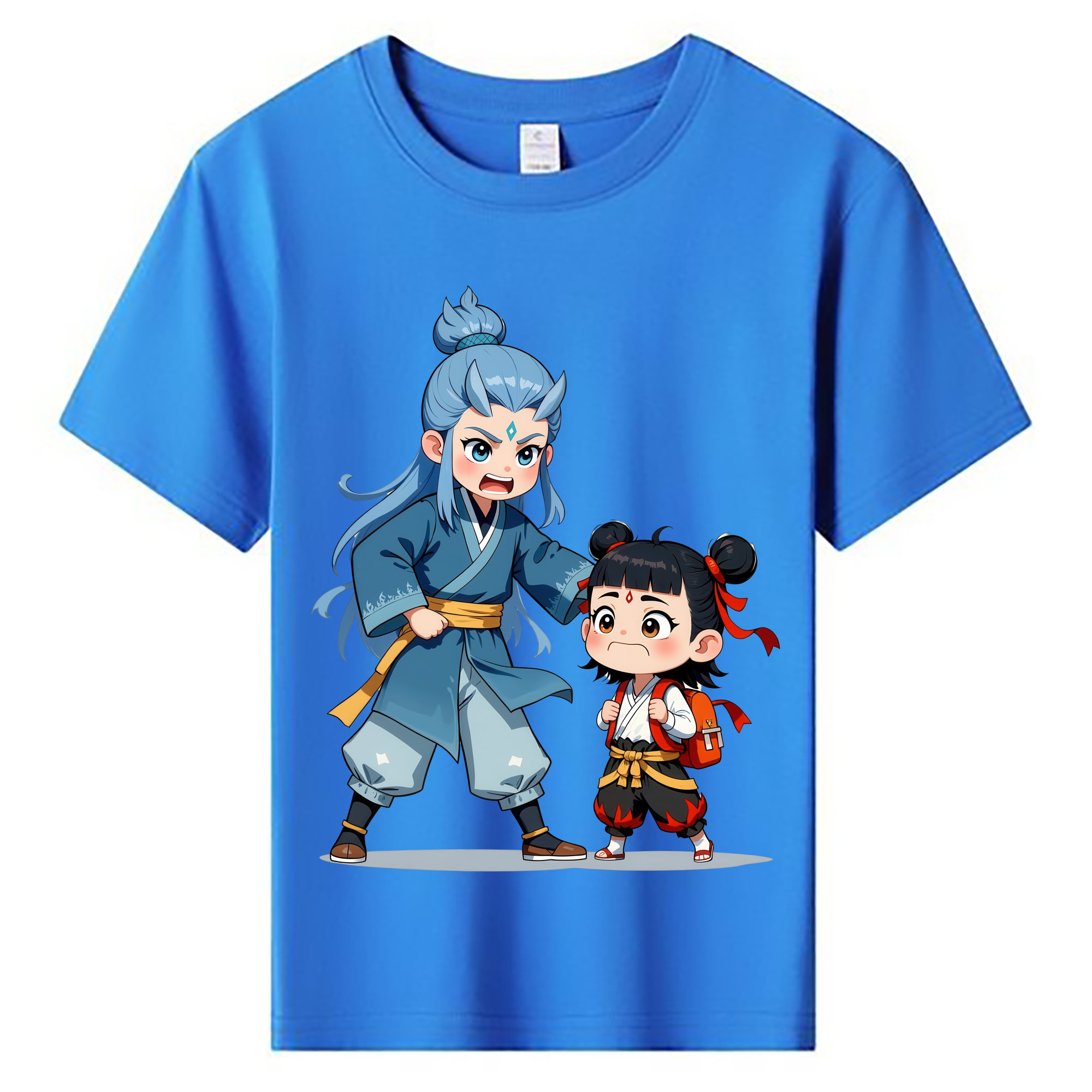 （画像用） Ne Zha 2 ナタ 魔童の大暴れ 綿100％キッズTシャツ（フロントプリント）